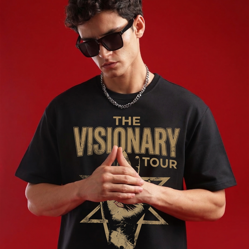 Oversized Visionary Ascend Tee - Black