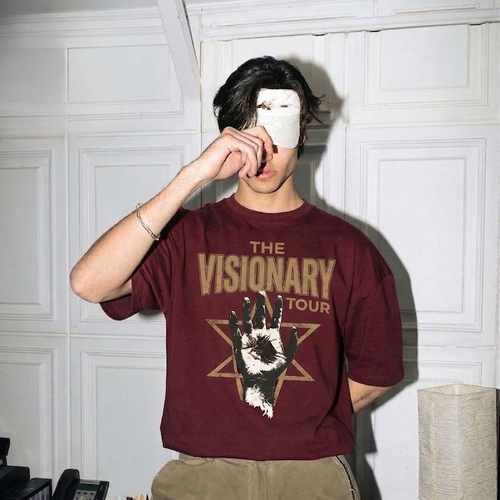 Oversized Visionary Ascend Tee - Maroon